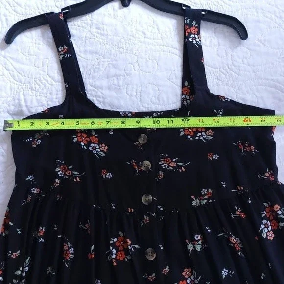 SO - Black Floral Button-Down Wide Strap Jumper Maxi Dress - Picture 5 of 9